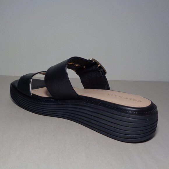 Cole Haan Size 7 M ORIGINALGRAND PLATFORM SLIDES Black Sandals New Women's Shoes - Picture 11 of 16